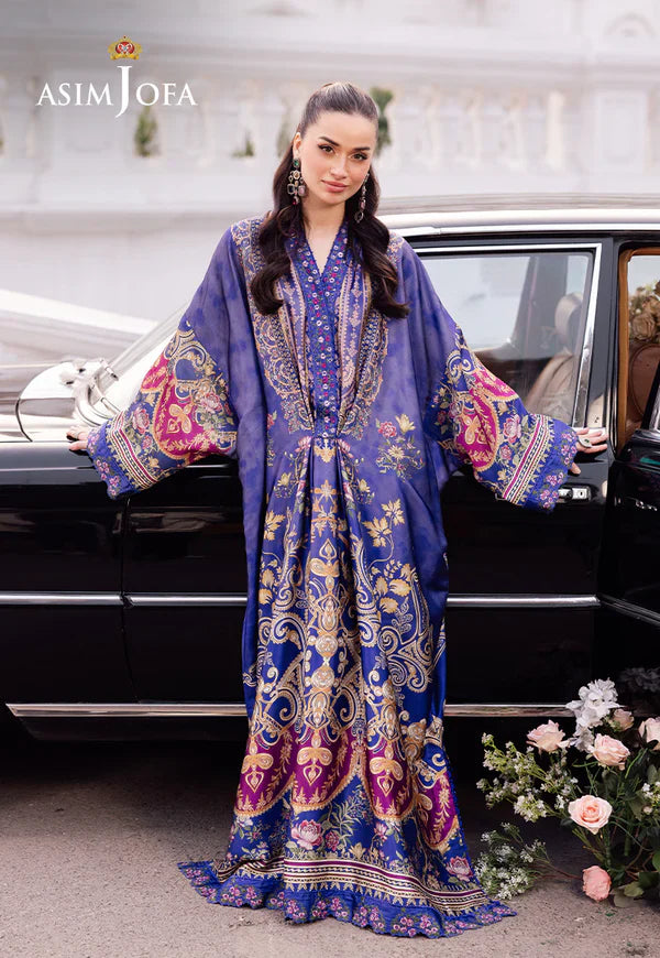 AJRS-06 DIGITALLY PRINTED EMBROIDERED BLENDED SILK 1 PC