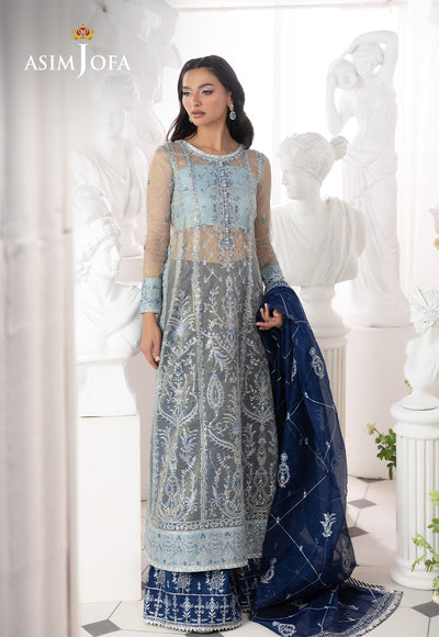 AJIZL-05 EMBROIDERED ZARI CHECK NET