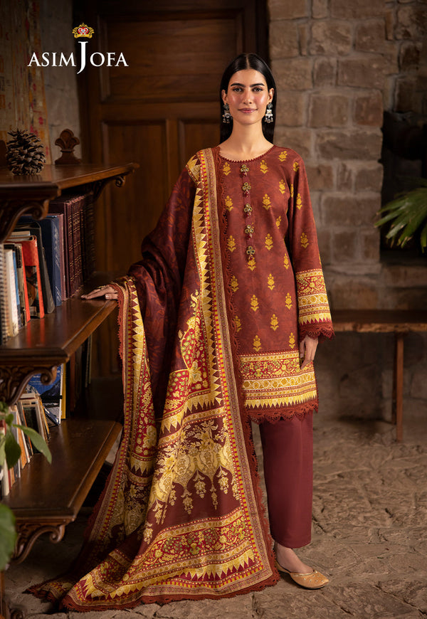 AJUWD-59 PRINTED STITCHED 3 PCS