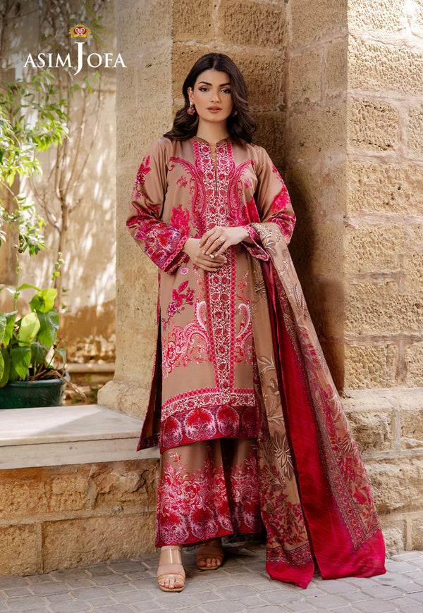 AJPB-202 PRINTED CHARMEUSE SILK STITCHED 3 PCS