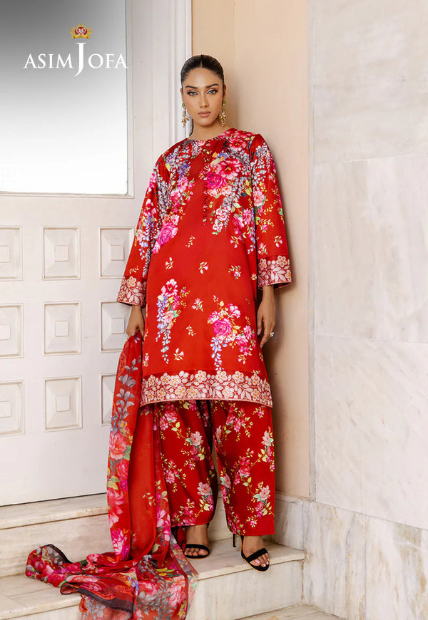 AJPB-197 EMBROIDERED CHARMEUSE SILK STITCHED 3 PCS