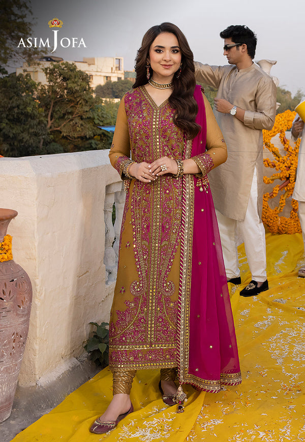AJDAP-22 EMBROIDERED CHIFFON STITCHED 3 PCS