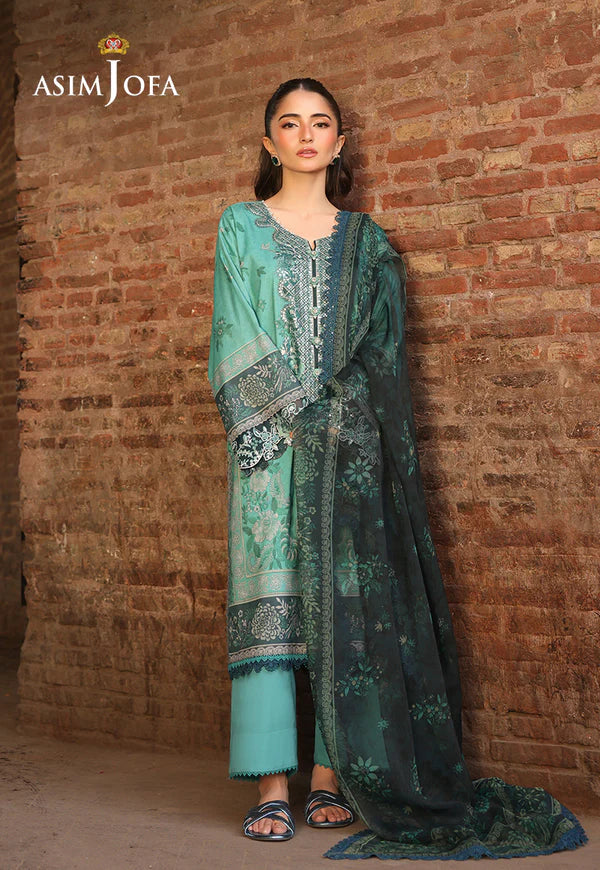 AJUBF-23 PRINTED EMBROIDERED LAWN 2 PCS