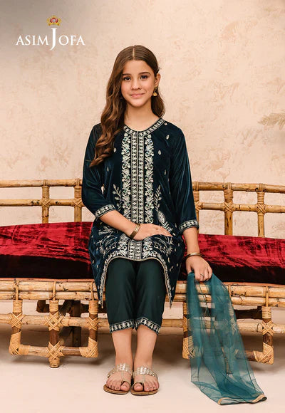 AJKV-07 EMBROIDERED VELVET 3 PCS