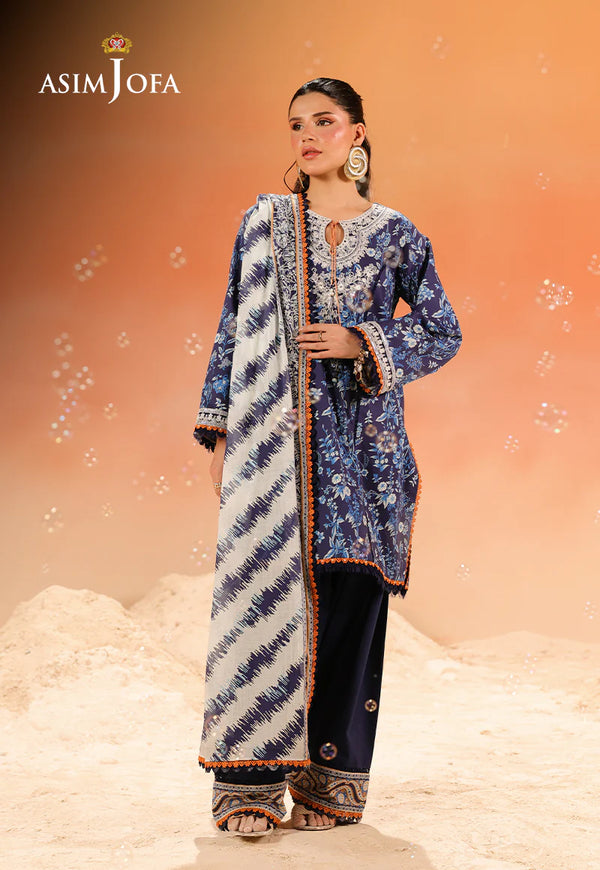 AJUBU-23 Printed Embroidered Lawn 3 Pcs