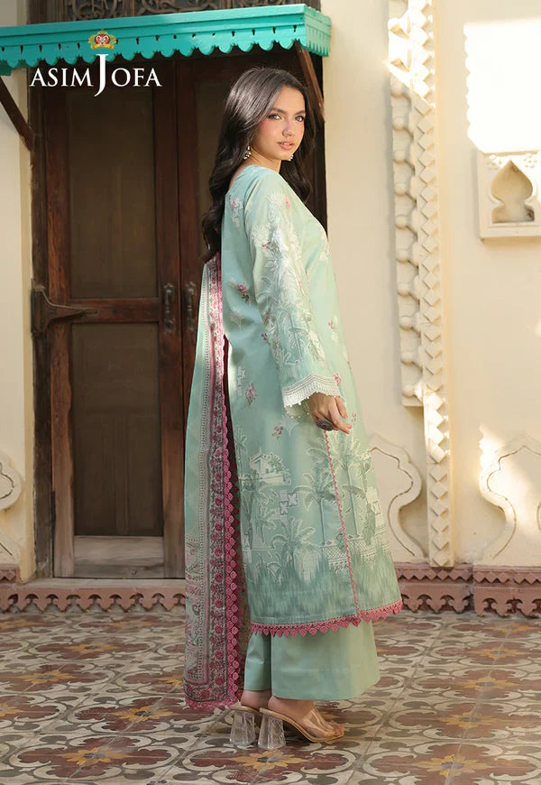 AJUBF-24 PRINTED EMBROIDERED LAWN 2 PCS