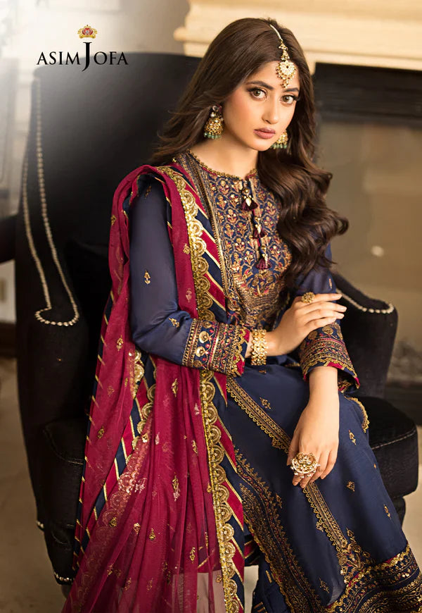 AJJM-17 EMBROIDERED SILK , ORGANZA 3 PCS