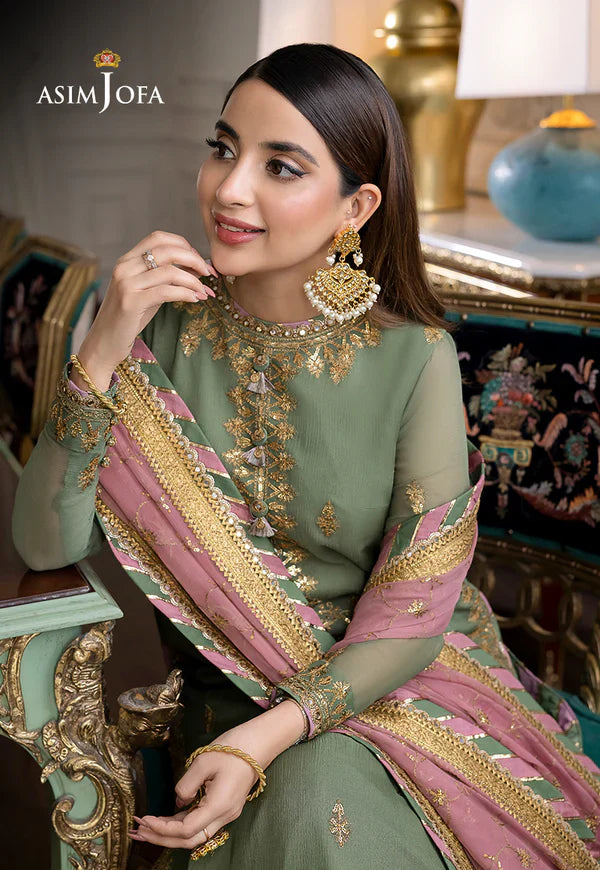 AJJM-19 EMBROIDERED CHIFFON , ORGANZA 3 PCS