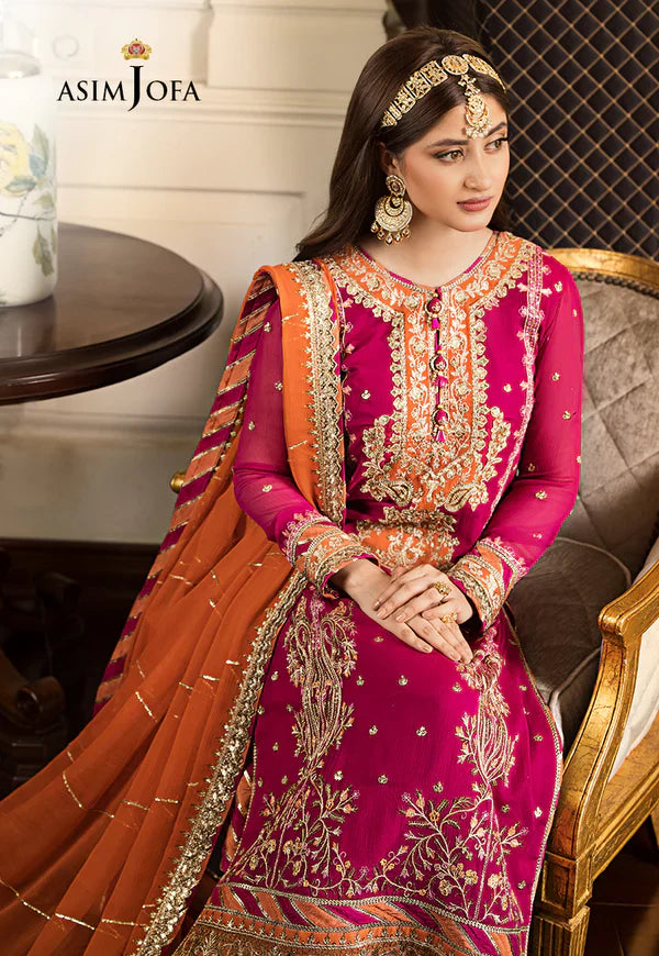 AJJM-23 EMBROIDERED CHIFFON , ORGANZA 3 PCS