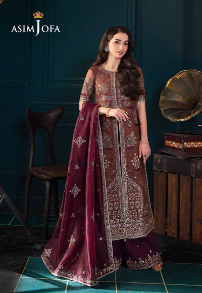 AJLFC-08 EMBROIDERED JAVERIA NET  3 PC