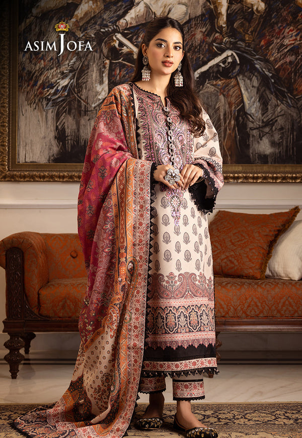 AJIWP-06 PRINTED KARANDI STITCHED 3 PCS