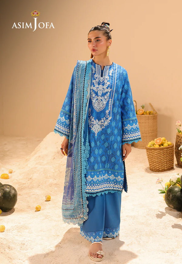 AJUBU-24 Printed Embroidered Lawn 3 Pcs