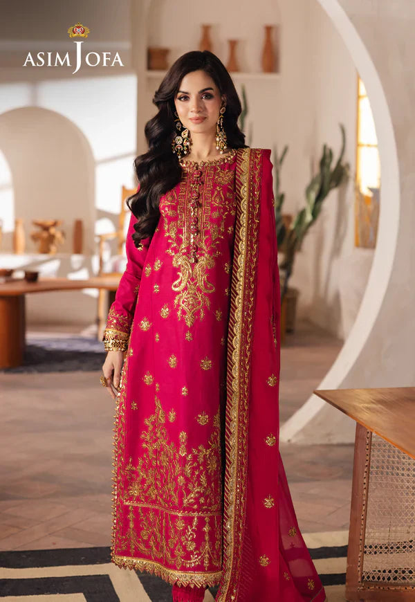 AJHE-08 EMBROIDERED JUMBO SILK 3 PCS