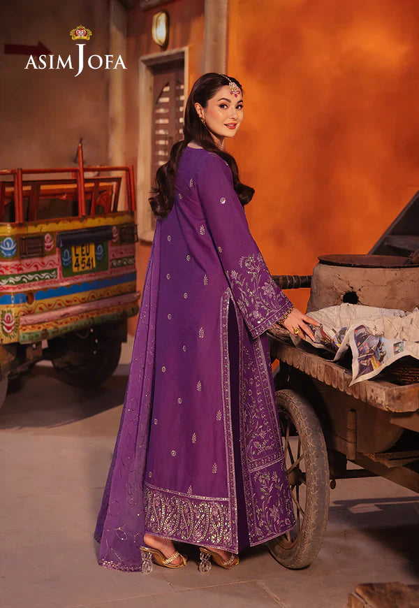AJKKB-07 EMBROIDERED TWISTED SILK STITCHED 3 PCS