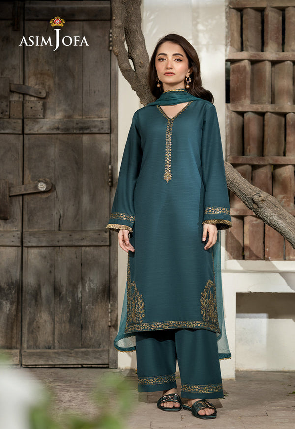 AJPB-97 EMBROIDERED RAW SILK 3 PCS