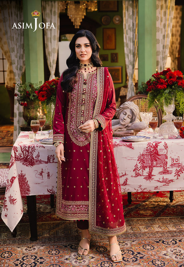 AJLP-06 EMBROIDERED TWISTED LAWN 3PCS