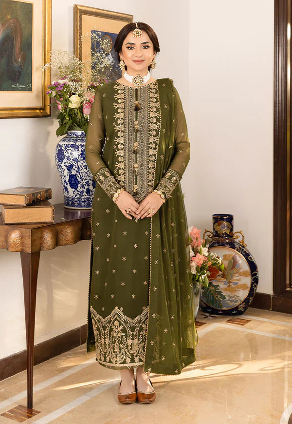 AJSM-43 EMBROIDERED CHIFFON GEORGETTE 3 PCS