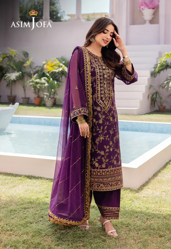 AJCF-08 EMBROIDERED CHIFFON 3 PCS
