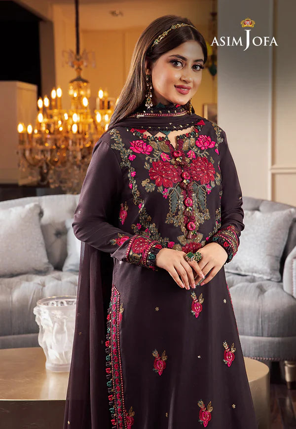 AJRN-12 EMBROIDERED LAWN SILK 3 PCS